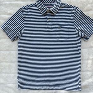 Vineyard Vines Navy and White Striped Polo Shirt